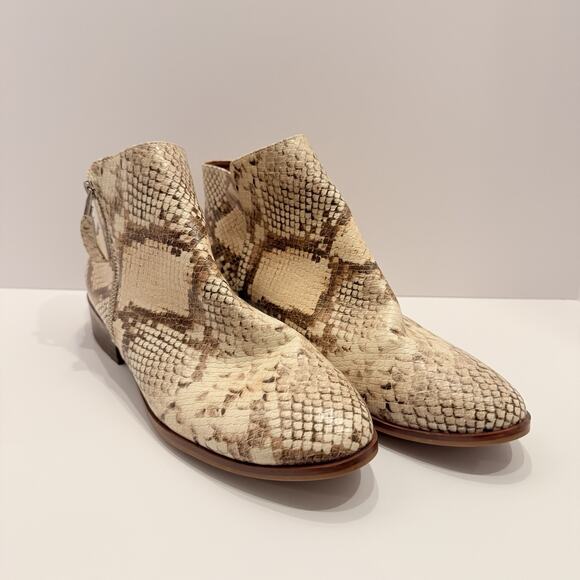 Aldo Shoes - Aldo Ankle Boots Womens Size 10 Snakeskin Leather Heel Zip Closure